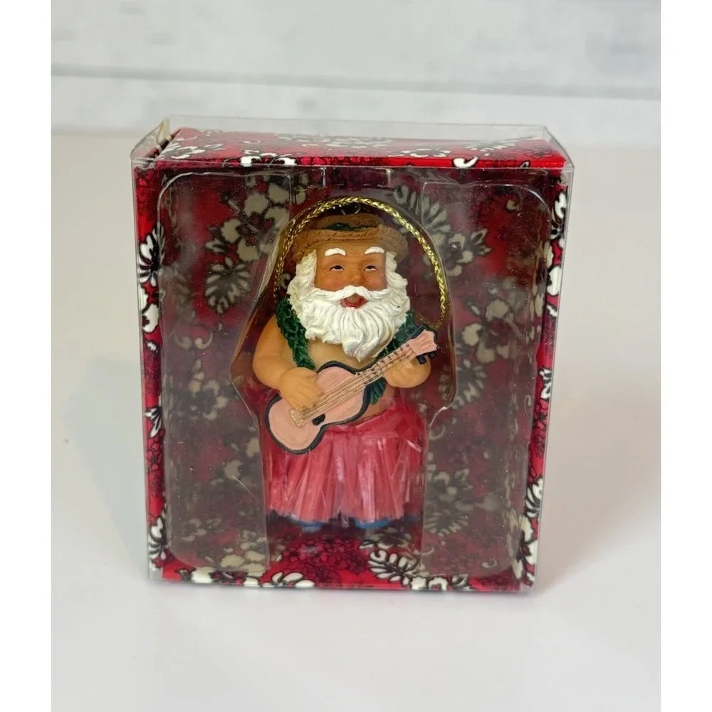 Aloha Hawaii Santa Ukulele Hula Christmas Ornament 3